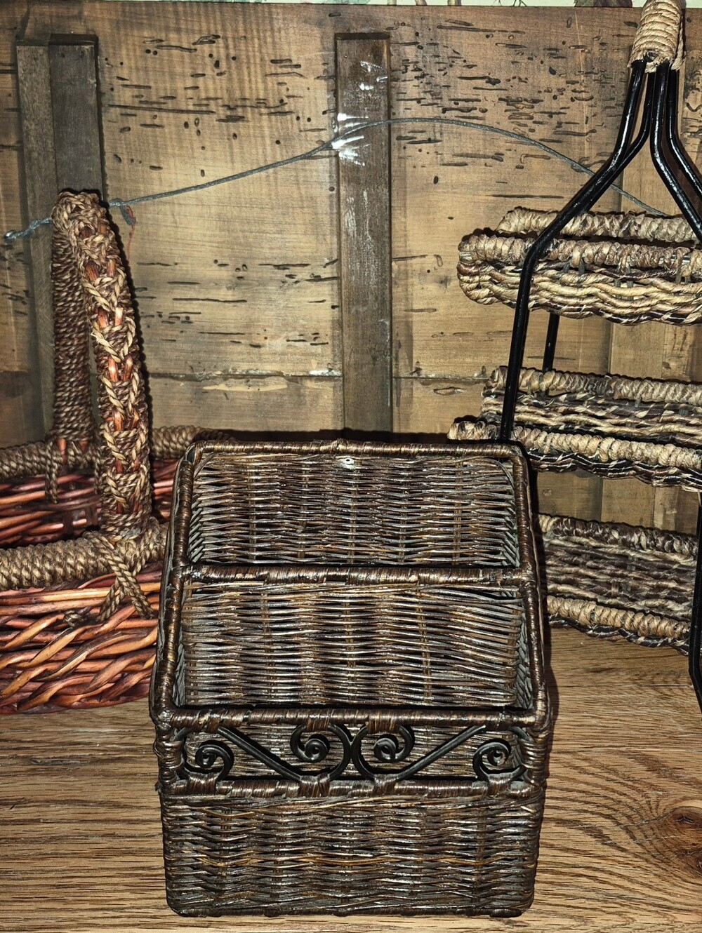 Vintage Wicker Storage Lot Of 3
